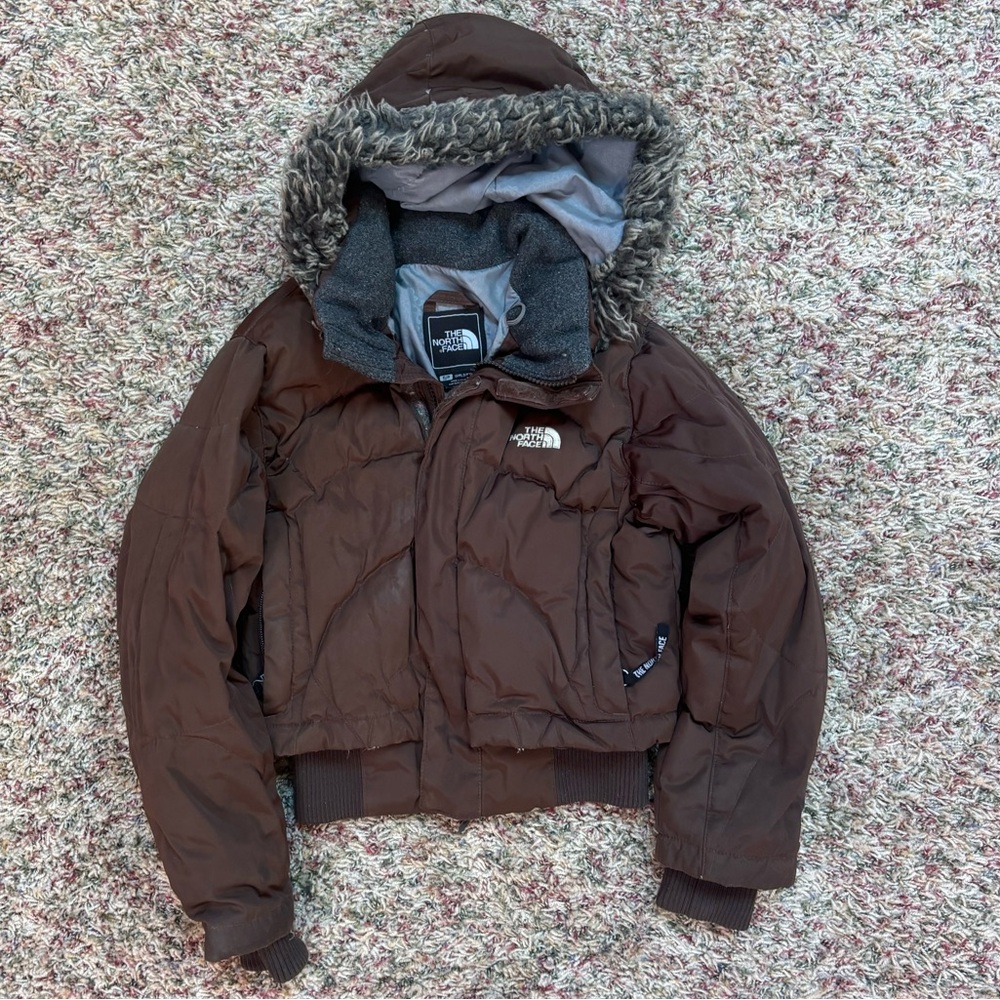 Girls Northface 550 Brown Puffer Jacket